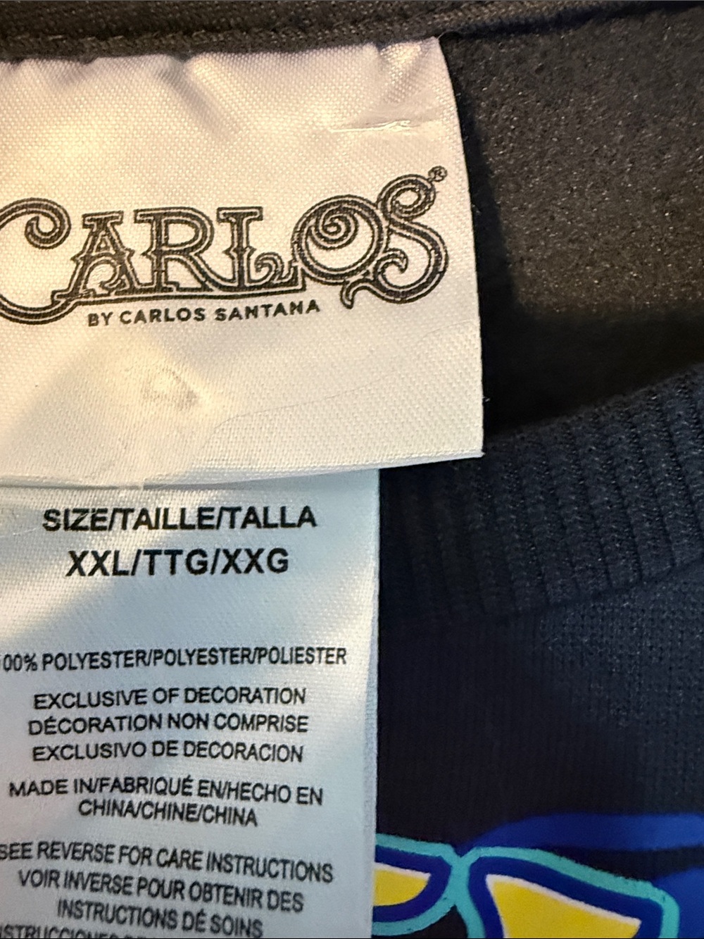 Carlos by Carlos Santana Black Sweat with Neon Pink & Yellow-Accented Graphic - Picture 2 of 6